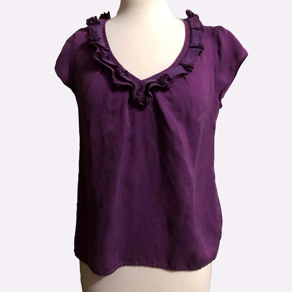 Talbots purple Silk blend blouse with cap sleeves